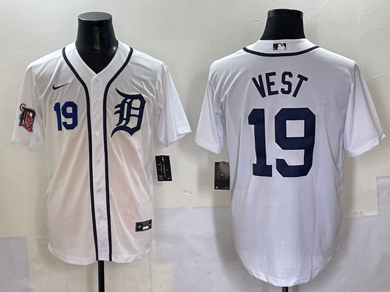 Men 2025 Detroit Tigers #19 Vest White Game Nike MLB Jersey style 3->detroit tigers->MLB Jersey